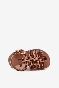 Boto Detské Sandále Dievčenské Z Eko Kože Leopard Mariana