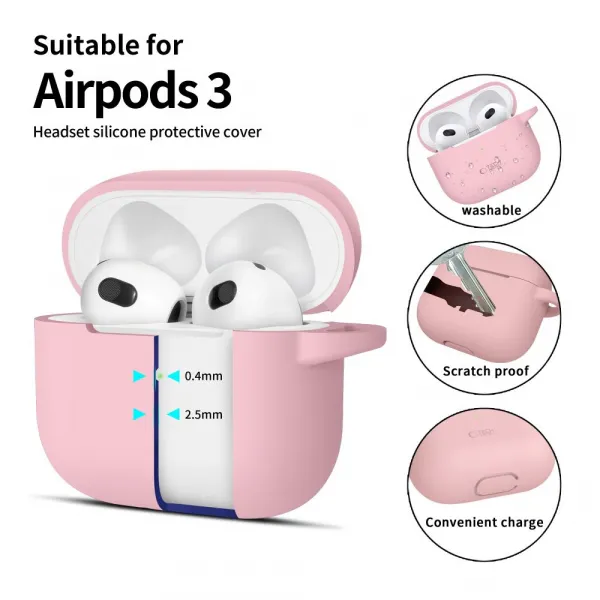 Tech-Protect Silicone Hook puzdro na Apple AirPods 3, ružové