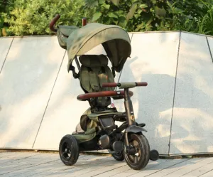 Detská trojkolka Rito Deluxe Rubber olivová