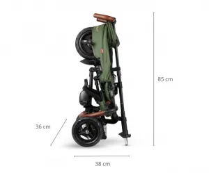Detská trojkolka Rito Deluxe Rubber olivová