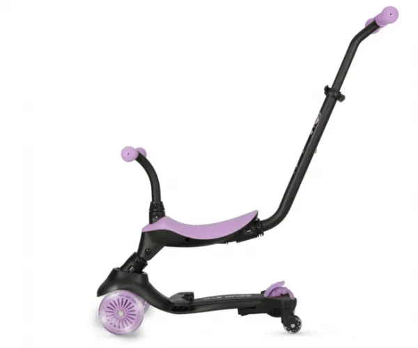 QPLAY Kolobežka / odrážadlo Sema Evo s LED svetlami Violet, vek 1 - 6 rokov, do 50 kg