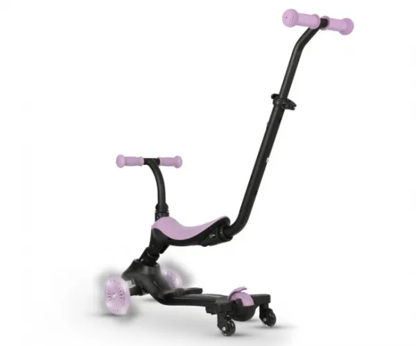 QPLAY Kolobežka / odrážadlo Sema Evo s LED svetlami Violet, vek 1 - 6 rokov, do 50 kg