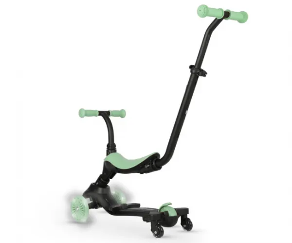 QPLAY Kolobežka / odrážadlo Sema Evo s LED svetlami Jade Green, vek 1 - 6 rokov, do 50 kg