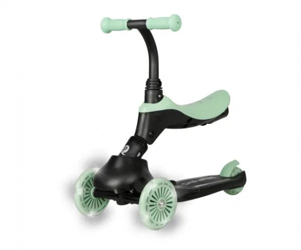 QPLAY Kolobežka / odrážadlo Sema Evo s LED svetlami Jade Green, vek 1 - 6 rokov, do 50 kg