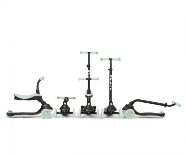 QPLAY Kolobežka / odrážadlo Sema Evo s LED svetlami Jade Green, vek 1 - 6 rokov, do 50 kg