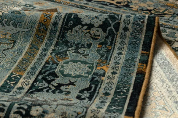 Vlnený koberec POLONIA ALHAMBRA Ornament, koňakový rám