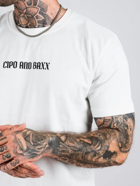 Pánske tričko CIPO & BAXX CT787 ECRU Farba: Biela, Konfekčná veľkosť: M