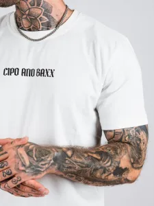 Pánske tričko CIPO & BAXX CT787 ECRU Farba: Biela, Konfekčná veľkosť: M
