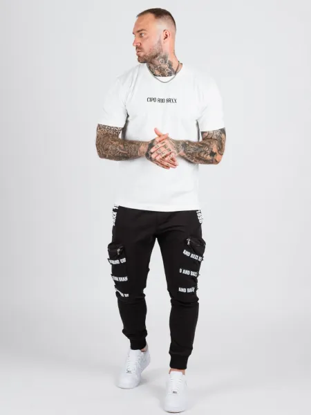 Pánske tričko CIPO & BAXX CT787 ECRU Farba: Biela, Konfekčná veľkosť: M