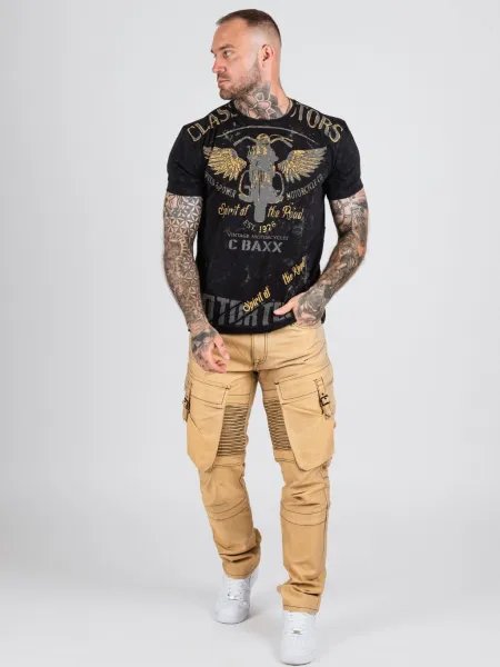 Pánske tričko CIPO & BAXX CT706 BLACK Farba: Čierna, Konfekčná veľkosť: S