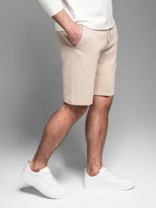 Štýlové kraťasy z úpletu pre pánov béžové