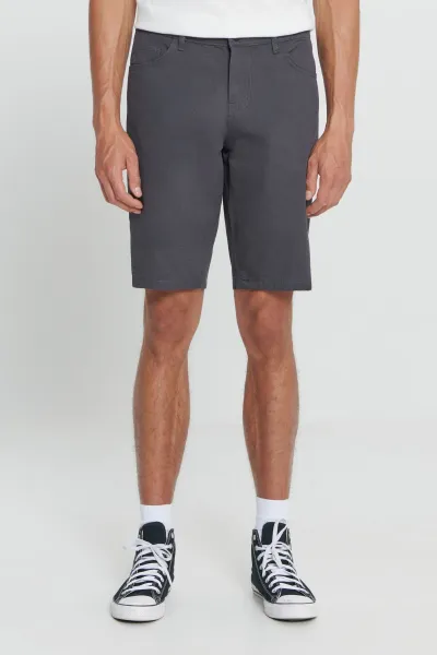 AC&Co / Altınyıldız Classics Men's Anthracite Slim Fit Slim Fit Dobby Dobby 100% Cotton Casual Chino Shorts.