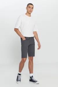 AC&Co / Altınyıldız Classics Men's Anthracite Slim Fit Slim Fit Dobby Dobby 100% Cotton Casual Chino Shorts.