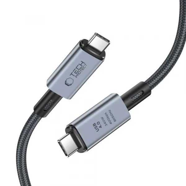 Tech-Protect Ultraboost Max kábel USB 4.0 8K / USB-C 240W 2m, šedý