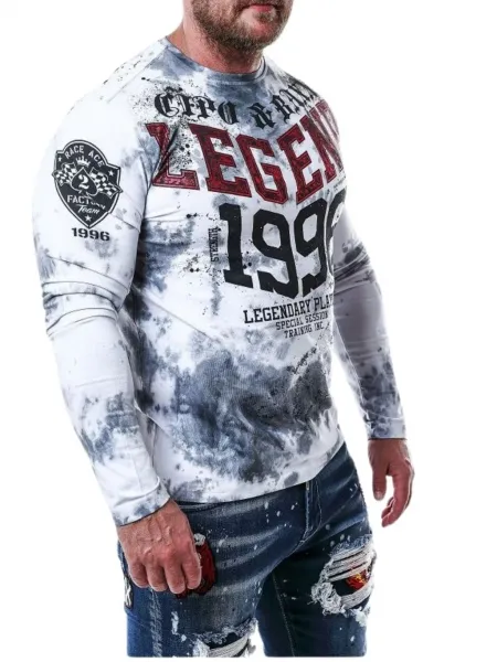 Pánske tričko CIPO & BAXX CL486 WHITE Farba: Biela, Konfekčná veľkosť: S