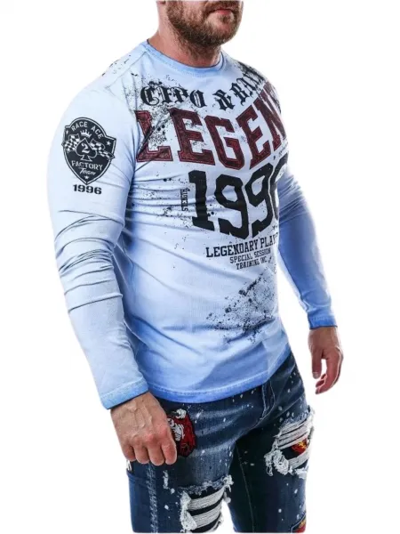 Pánske tričko CIPO & BAXX CL486 BLUE Farba: Modrá, Konfekčná veľkosť: M