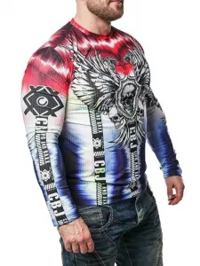 Pánske tričko CIPO & BAXX CL484 RED-BLUE Farba: Červená, Konfekčná veľkosť: M