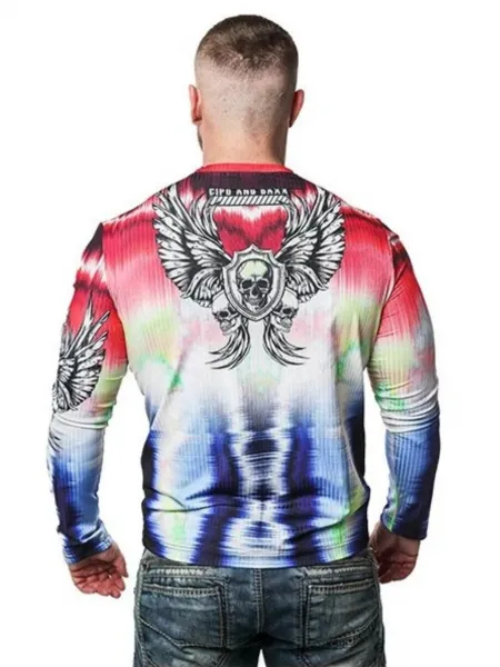 Pánske tričko CIPO & BAXX CL484 RED-BLUE Farba: Červená, Konfekčná veľkosť: M