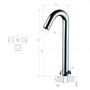 SAPHO - Senzorová stojanková batéria, 6V DC (4xAA), chróm PS342XL