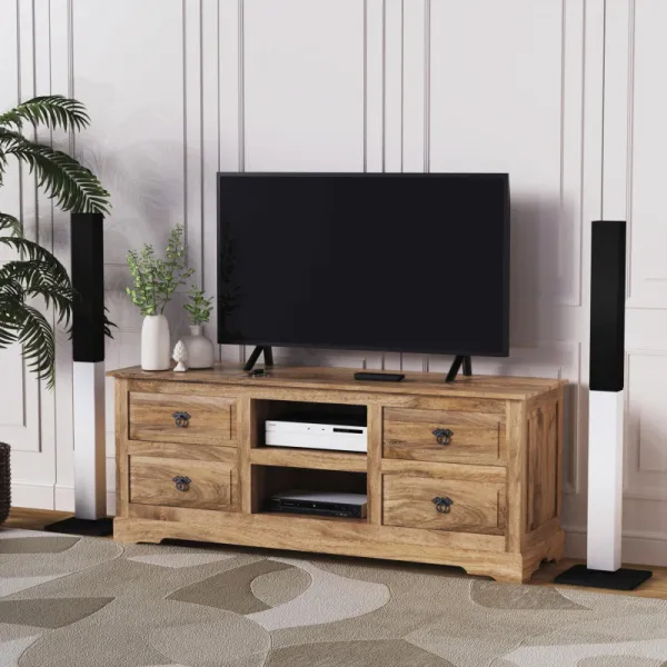 indickynabytok.sk - TV stolík Guru 150x60x45 indický masív mango