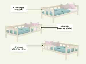 Benlemi Jednolôžko FENCE 4v1 so zábranou 90x200 cm + matrac ADAPTIC Zvoľte farbu: Biela, Zvoľte zábranu: S otvoreným vstupom