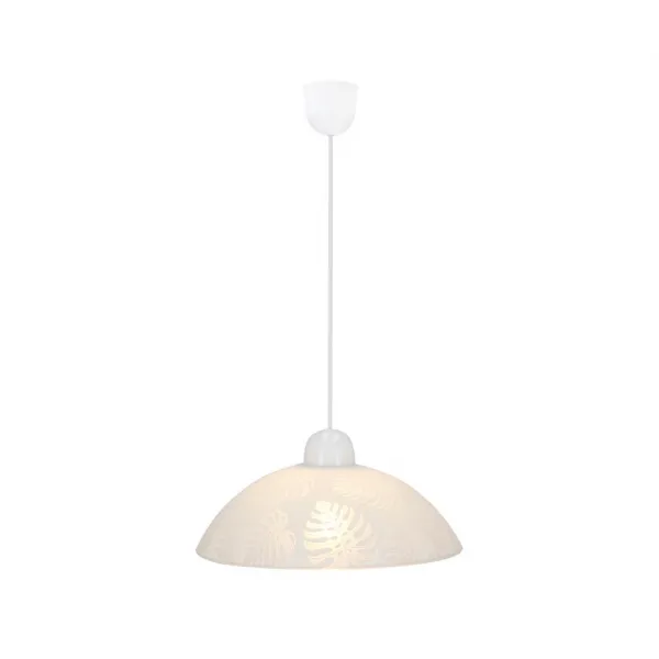 Závesná lampa Alcara 1x60W E27 tienidlo biele so vzorom