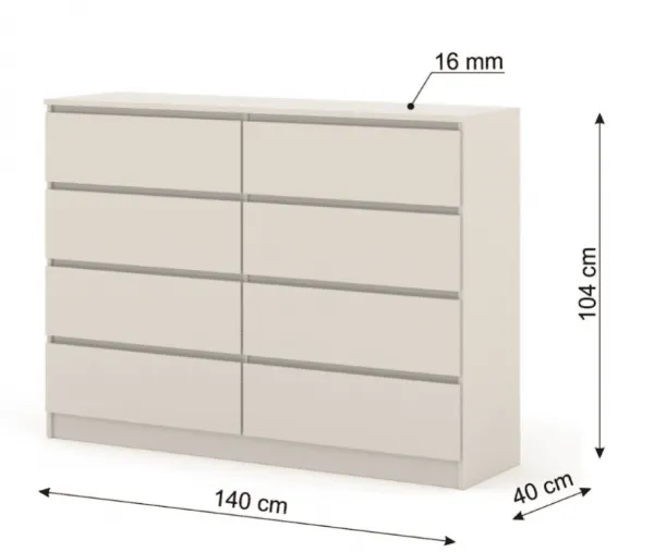 ArtBm Komoda MAJA 140 S8 | cashmere
