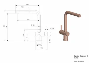 Reginox Drezová batéria Reginox Cedar, R38789, Copper / meď R38789