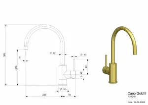 Reginox Drezová batéria Reginox Cano, R38949, Gold / zlatá R38949