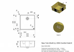 Reginox Nerezový drez Reginox New York 40x40, R38734, Gold/zlatý R38734