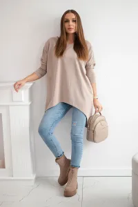 Oversize blouse dark beige