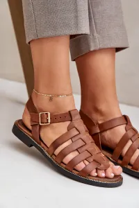Lewski Shoes Kožené sandále na plochom podpätku Zazoo