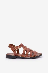 Lewski Shoes Kožené sandále na plochom podpätku Zazoo