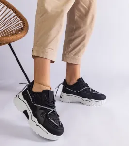 Gemre Čierne dámske tenisky s brokátom Agar
