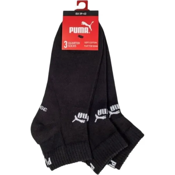 Puma ELEMENTS UNISEX PLAIN QUARTER 3P Ponožky, čierna, veľkosť