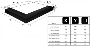 Kratki | Mriežka rohová LUFT 547x766x90 pravá 45S - biela LUFT/NP/90/45S/B