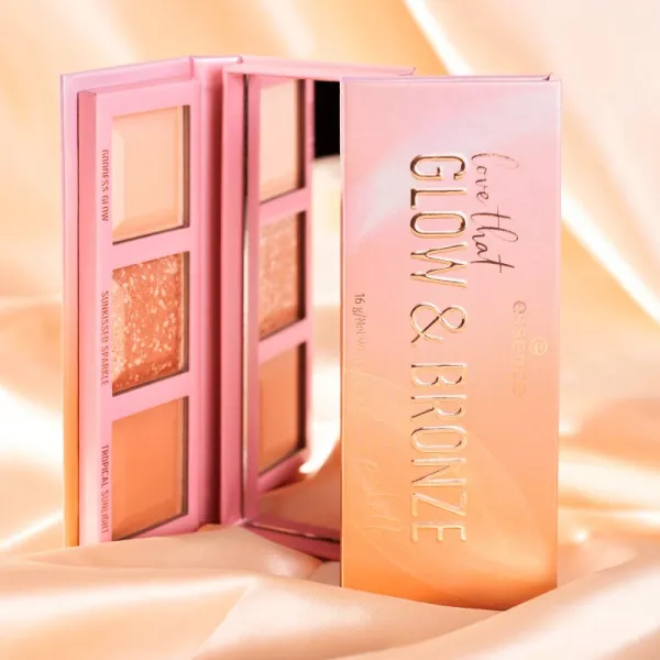 essence love that GLOW & BRONZE kontúrovacia paletka na tvár 16 g