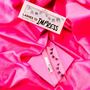 essence LASHES TO IMPRESS umelé mihalnice s lepidlom 8 ks