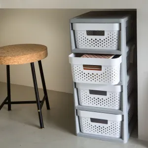 CURVER Rozkladací regál Infinity 4 x 11 l | biela / sivá