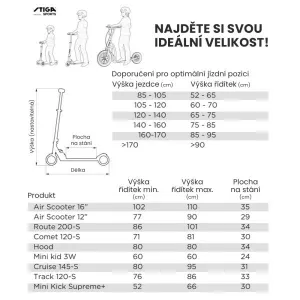 Stiga ROUTE 200-S Skladacia kolobežka, čierna, veľkosť