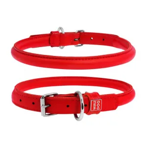 Okrúhly kožený obojok červený, Obvod krku: 33-41cm, šírka obojku: 8mm