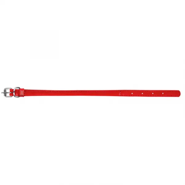 Okrúhly kožený obojok červený, Obvod krku: 33-41cm, šírka obojku: 8mm