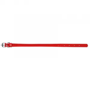Okrúhly kožený obojok červený, Obvod krku: 33-41cm, šírka obojku: 8mm