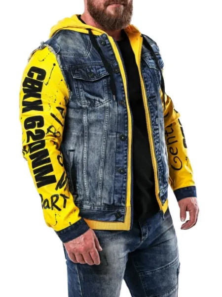 Pánska bunda CIPO & BAXX CJ242 BLUE Farba: Modrá, Konfekčná veľkosť: S