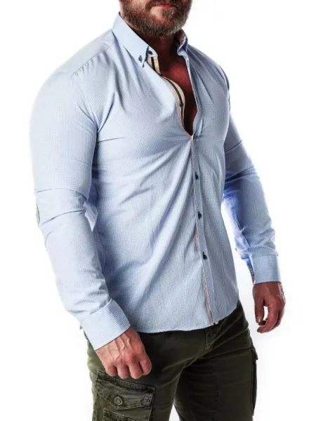 Pánska košeľa CIPO & BAXX CH144 BLUE Farba: Modrá, Konfekčná veľkosť: M