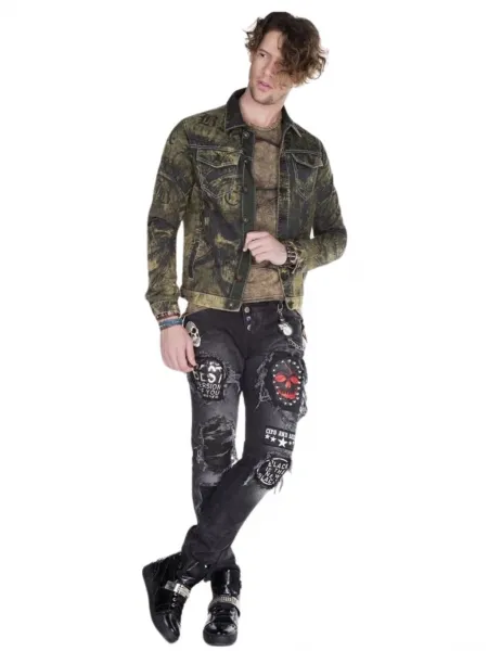 Pánska bunda CIPO & BAXX CJ188 Khaki Farba: Khaki, Konfekčná veľkosť: S