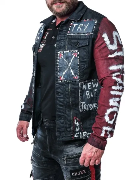 Pánska bunda CIPO & BAXX CJ248 BLACK Farba: Čierna, Konfekčná veľkosť: M