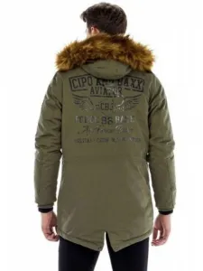 Pánska bunda CIPO & BAXX CM150 KHAKI Farba: Zelená, Konfekčná veľkosť: M