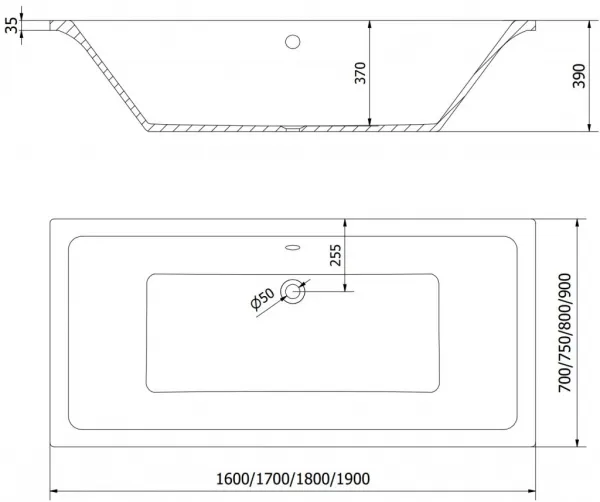 MEXEN/S - Cube obdĺžniková vaňa 190 x 80 cm s panelom, biela 55051908000X