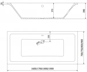 MEXEN/S - Cube obdĺžniková vaňa 190 x 80 cm s panelom, biela 55051908000X